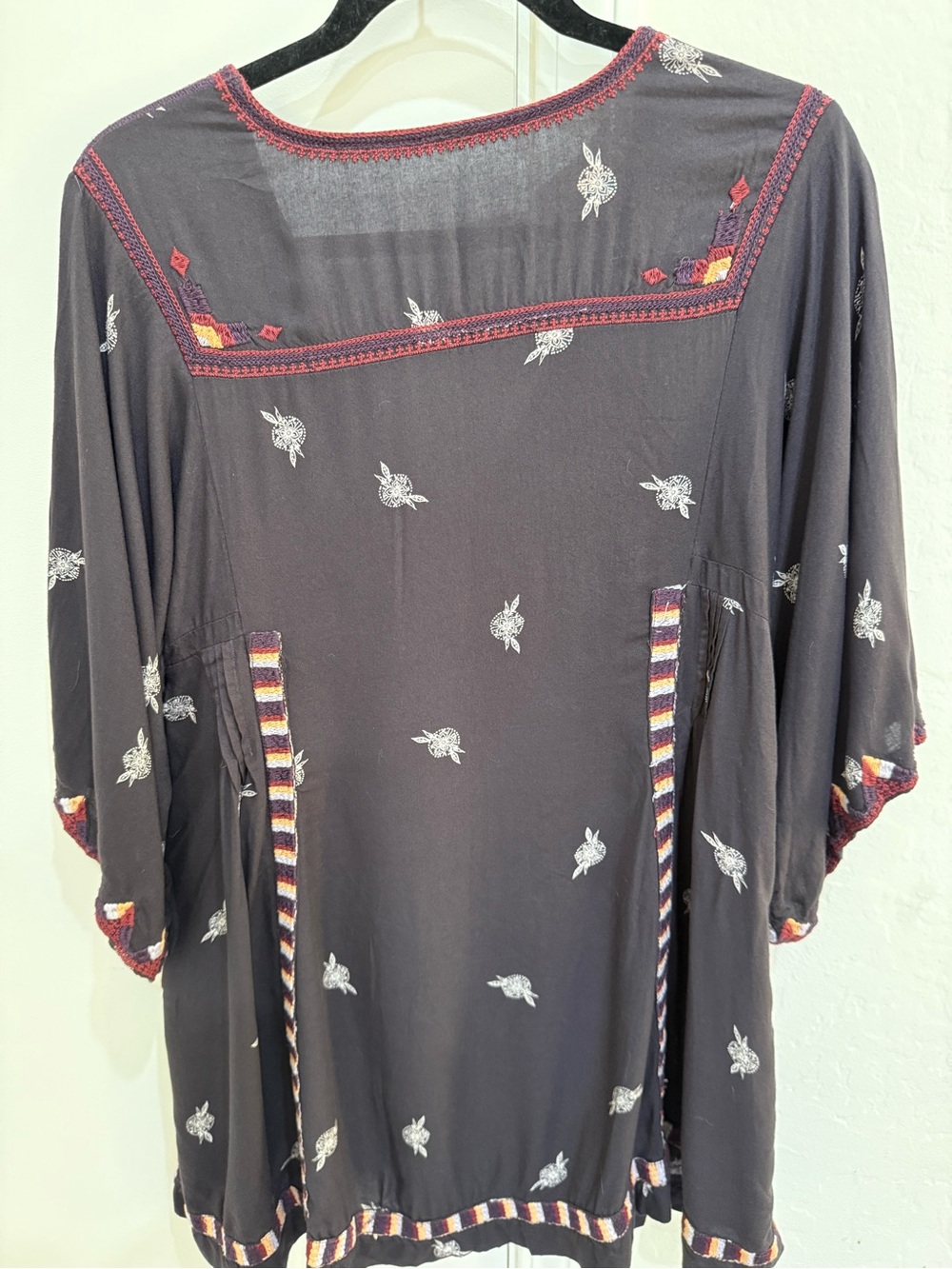 Free People Embroidered V-Neck Mini Dress - Picture 2 of 8